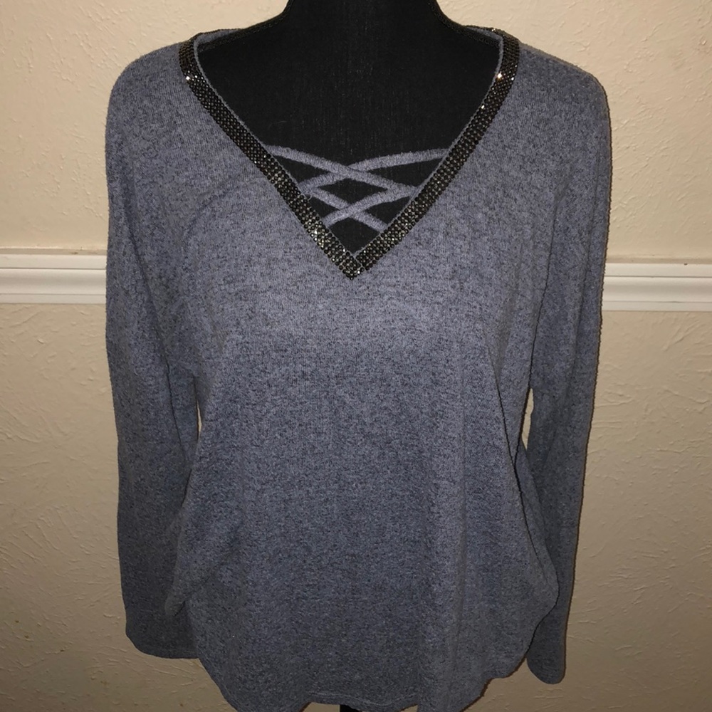 Blue Long Sleeve Top